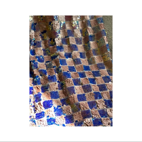 NWOT Pink Checkered Sequin Dress - Picture 5 of 5